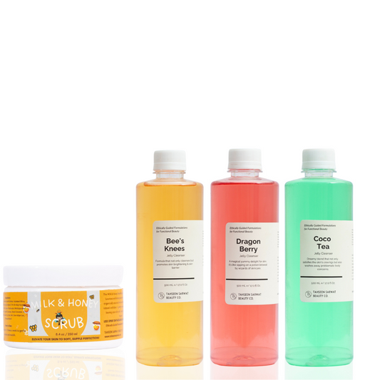 Body Care Bundle-Two Cleansers+ Milk & Honey Scrub