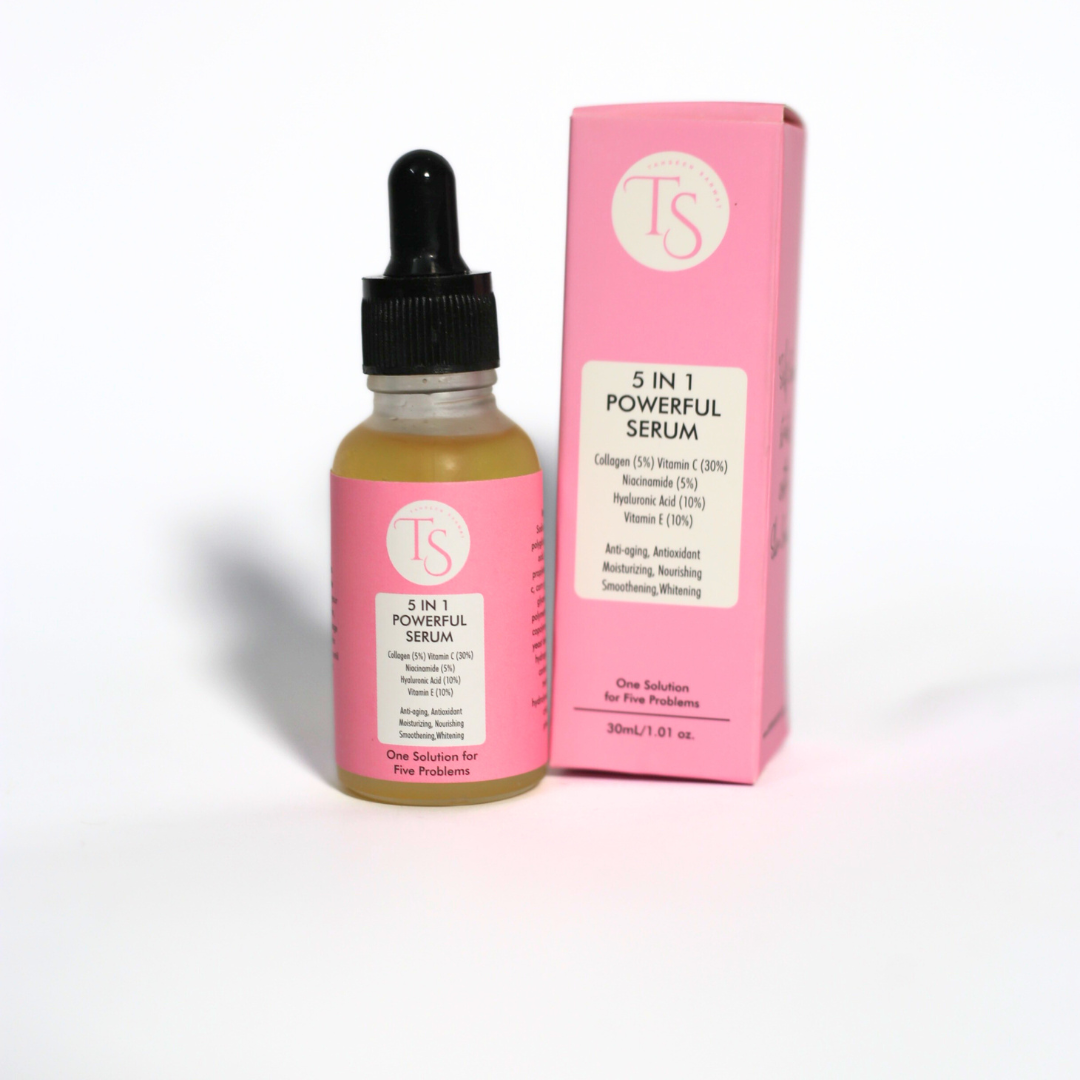 Close-up of niacinamide serum dropper above smooth, refined skin with pore reduction graphic